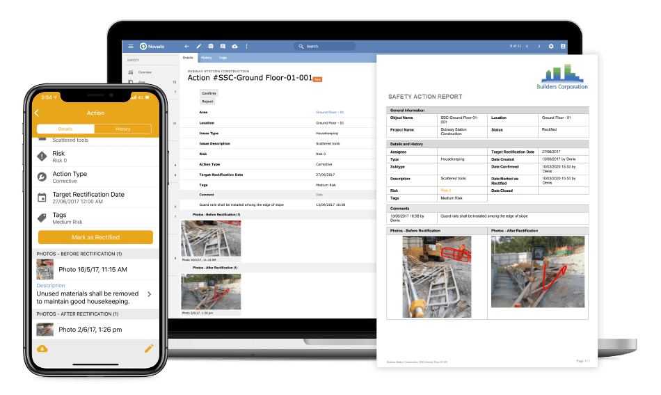 safety reports on web and mobile application