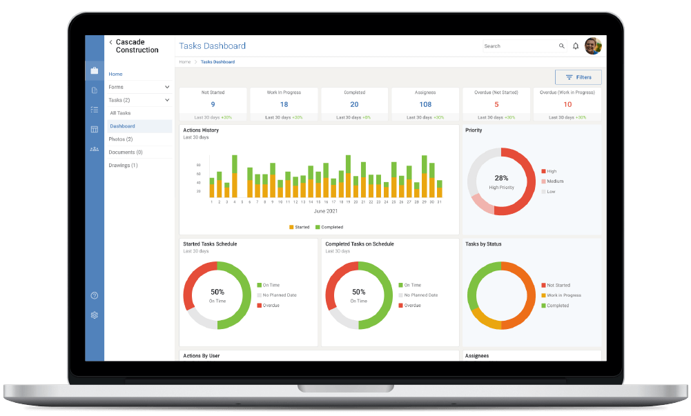 Novade Lite job management app on desktop