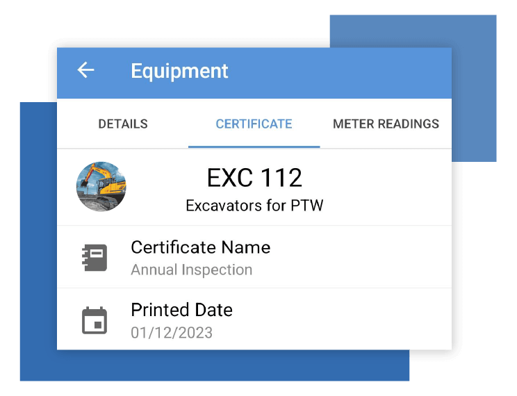 Equipment certificates