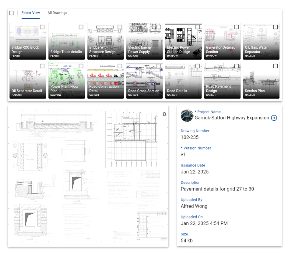 Novade Lite construction as built drawing management software on desktop